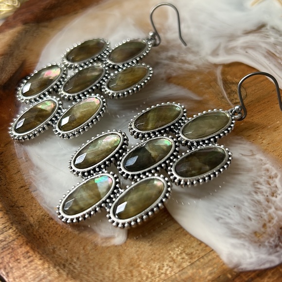 🖤Abalone shell based statement earrings - Picture 4 of 11